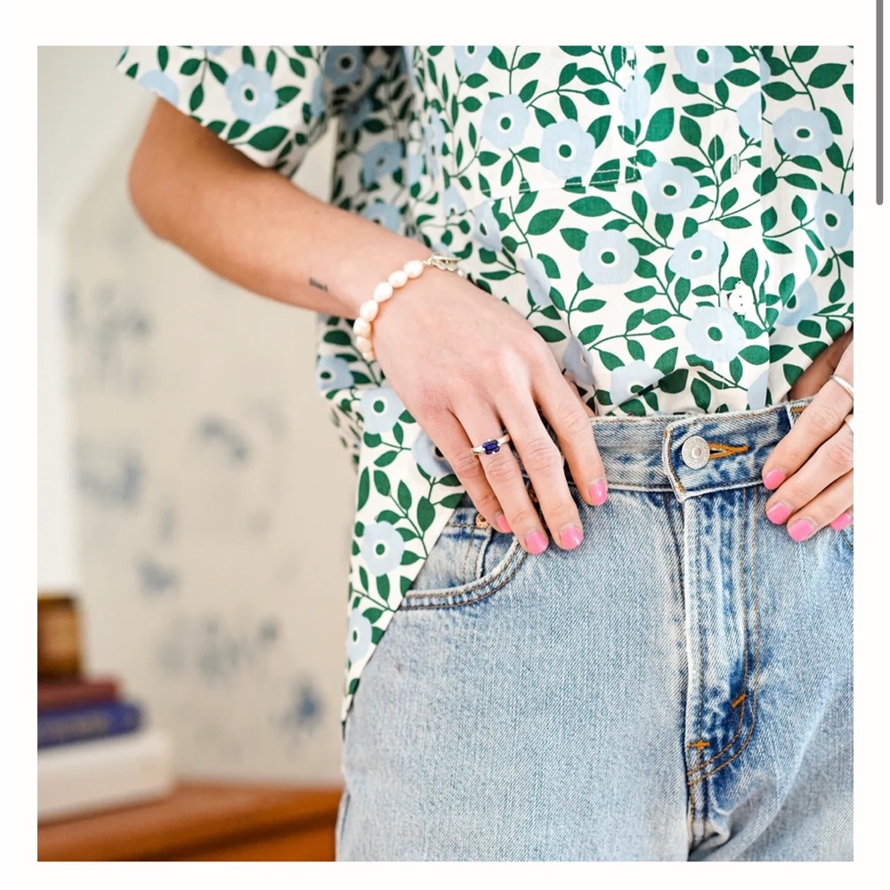 SOLD NEW❣️EVE GRAVEL ISIS SHIRT IN FLEURS BLEU - Picture 5 of 12